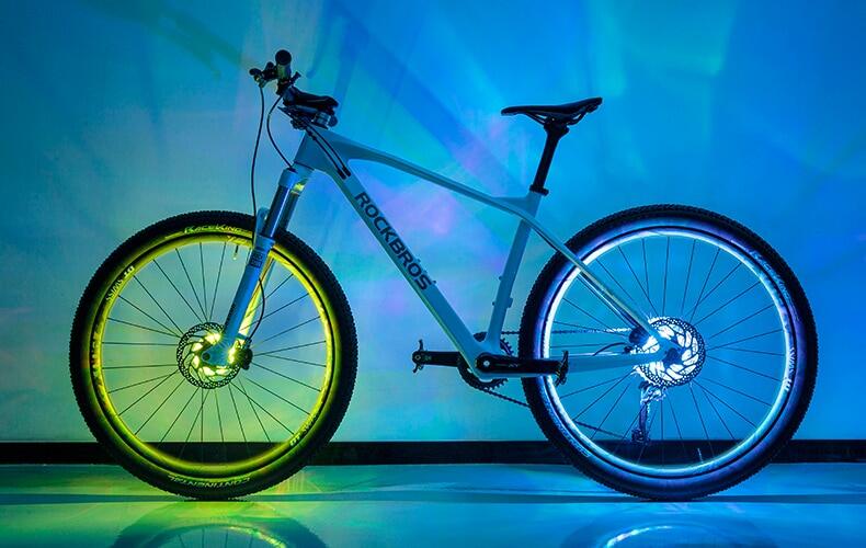 ROCKBROS Bicycle Wheel Hub Light Waterproof Smart 12 LED Colorful Flash Light Safety Warning Fit Balance MTB/Road bikes