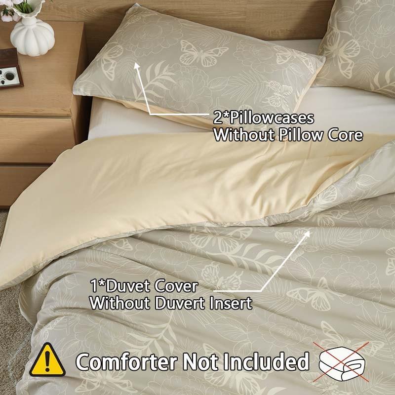 3-piece fashion fresh butterfly bedding set, soft, comfortable and breathable.Suitable for bedrooms, guest rooms, schools and dormitories.Includes 1 duvet cover and 2 pillowcases (without filling).