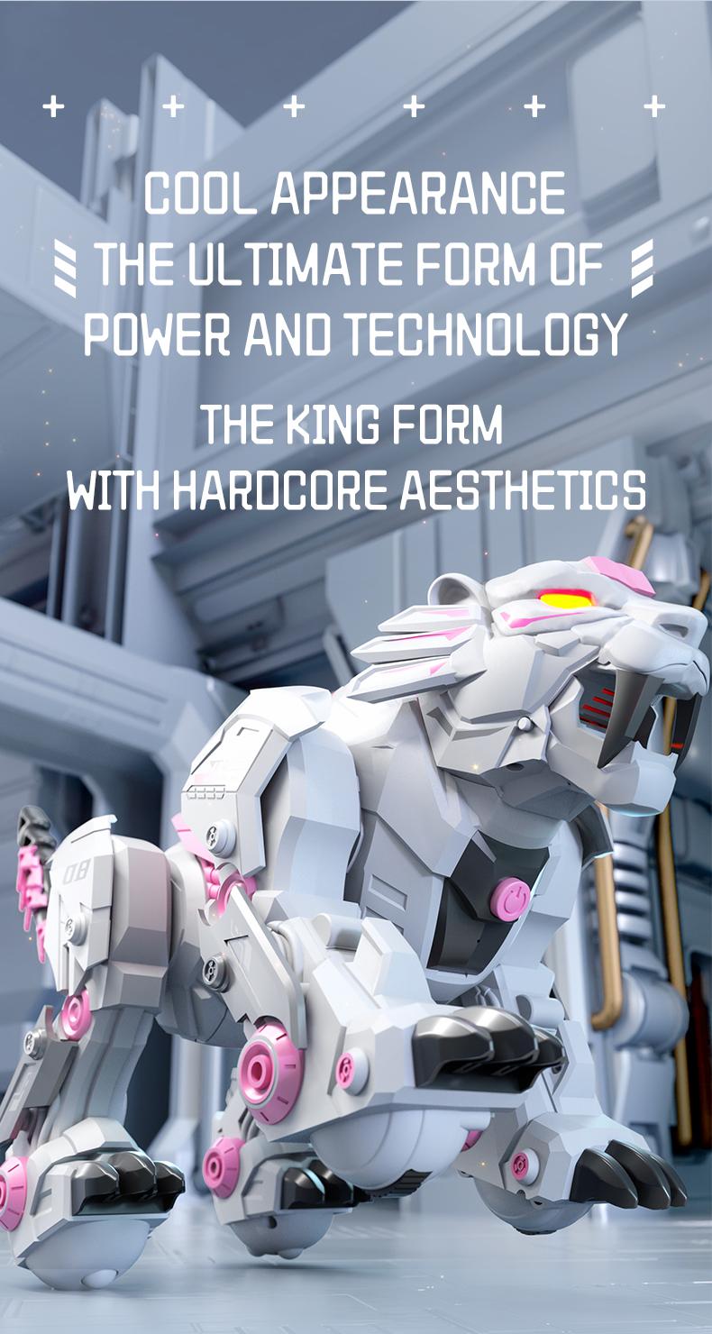 2.4GHz Electric Remote Control Tiger Toy, Smart Mechanical Pet, Dancing Storytelling Mimicry Inversion Programming, Interactive Educational Gift