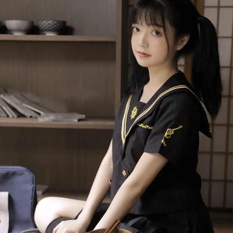 Japanese School Uniforms Student Plus Size S-3xl Student Girls Costume Cute Women Sexy JK Suit Sailor Blouse Pleated Skirt Set