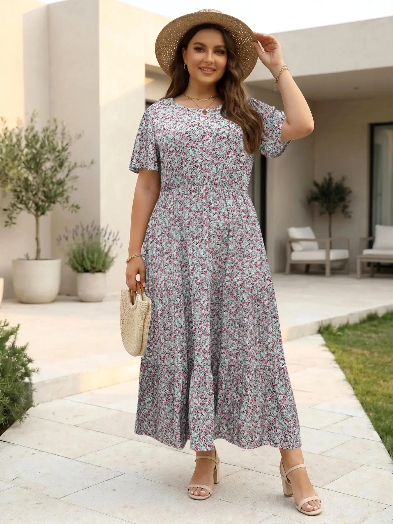 pink and lace dress Petal Pup Women's Milla Maxi Natural Cotton Off-white Casual Jessica angel dress Color:Driftwood this dress is perfect