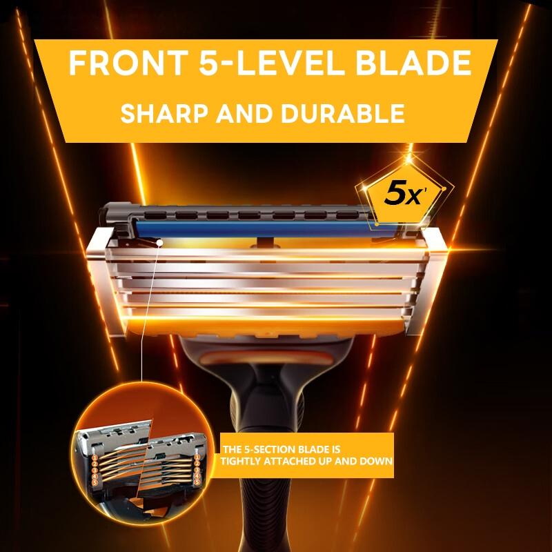 Men's Shaving Razor Set, 24 Replacement Blades, Sharp Stainless Steel Blade Handles, Skin-Friendly Design, Men's Grooming Essentials