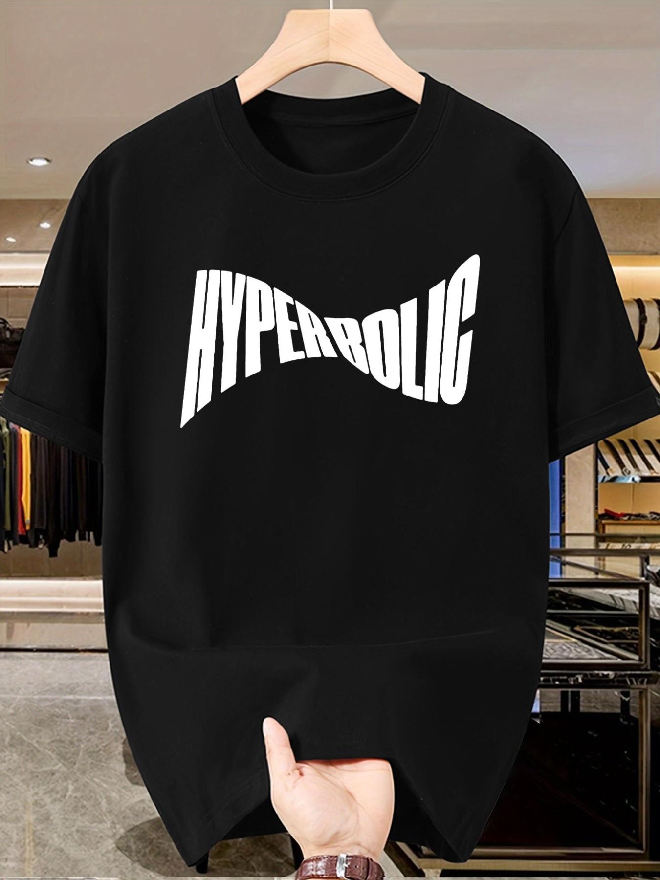 Men's Casual Short Sleeve T-Shirt, Bold Letter Print Street Style, Summer Cotton Top, Slim-Fitting, Trendy and Versatile