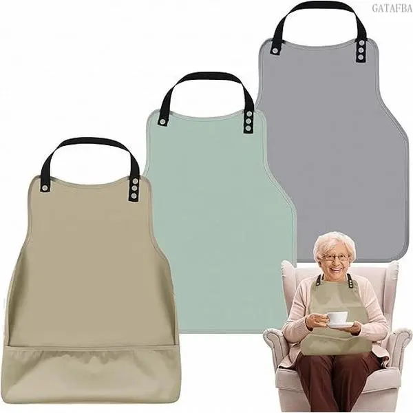 Waterproof Reusable Adult Eating Bib Soft Comfortable Elderly Mealtime Apron Large Capacity Anti-splash Dining Bib For Senior Daily Meal Use,back to school,back to school haul