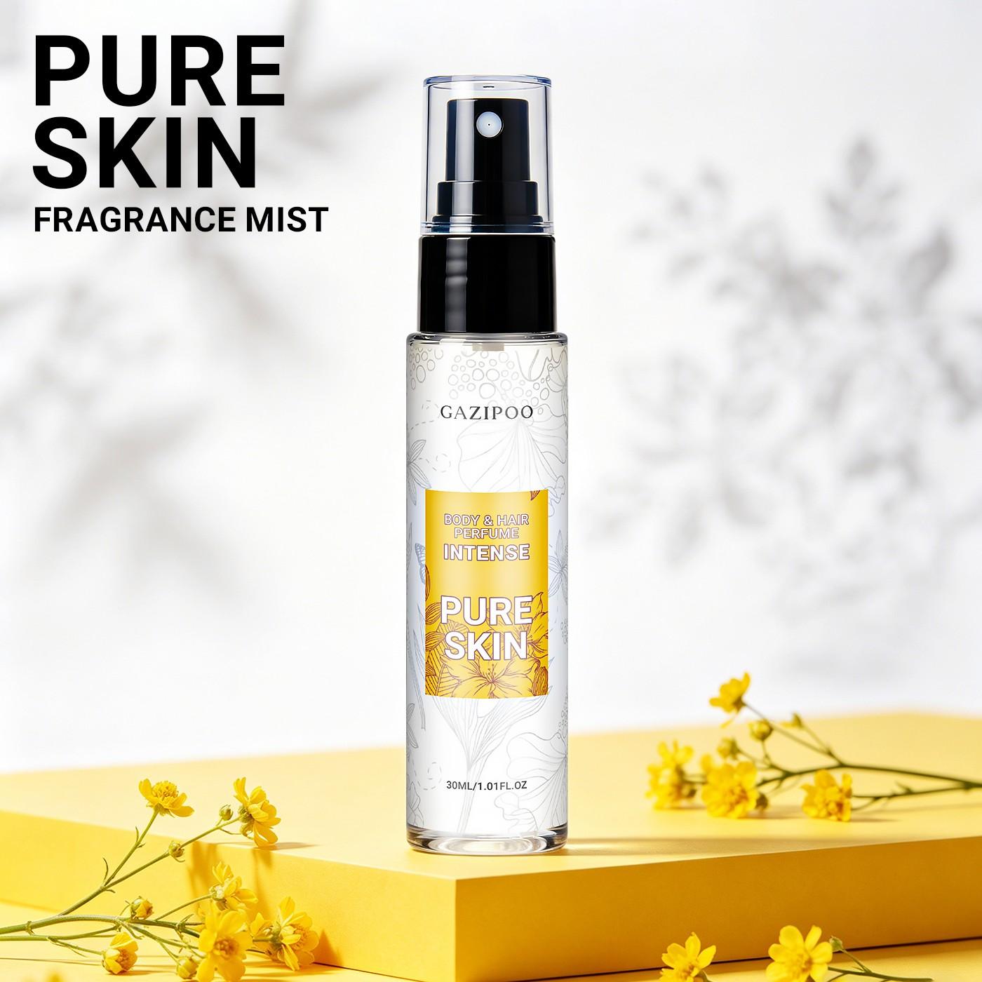 Gazipoo Pure Skin Perfume, Oriental Scent with Saffron and Cedar, 30ML Portable Spray, Elegant Fragrance for Hair and Neck