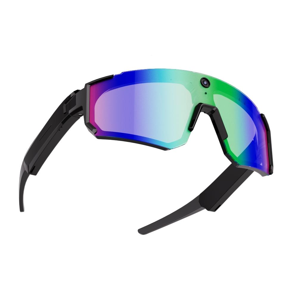Smart Sports Glasses with Camera, 2K Photo/1200P Video Recording Wearable Glasses, IP54 Waterproof Multifunctional Wireless Audio Bluetooth Glasses with Headphone, Outdoor Sports Polarized Sunglasses with AI Voice Assistant, UV Protection Eyeglass