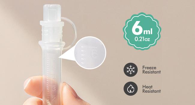 Colostrum Collector Kit Breast Milk Collector 6ml,Reusable, Heat & Freezer Resistant, BPA-Free, with Cotton Cloth Wipe, Storage Case, Cleaning Brush