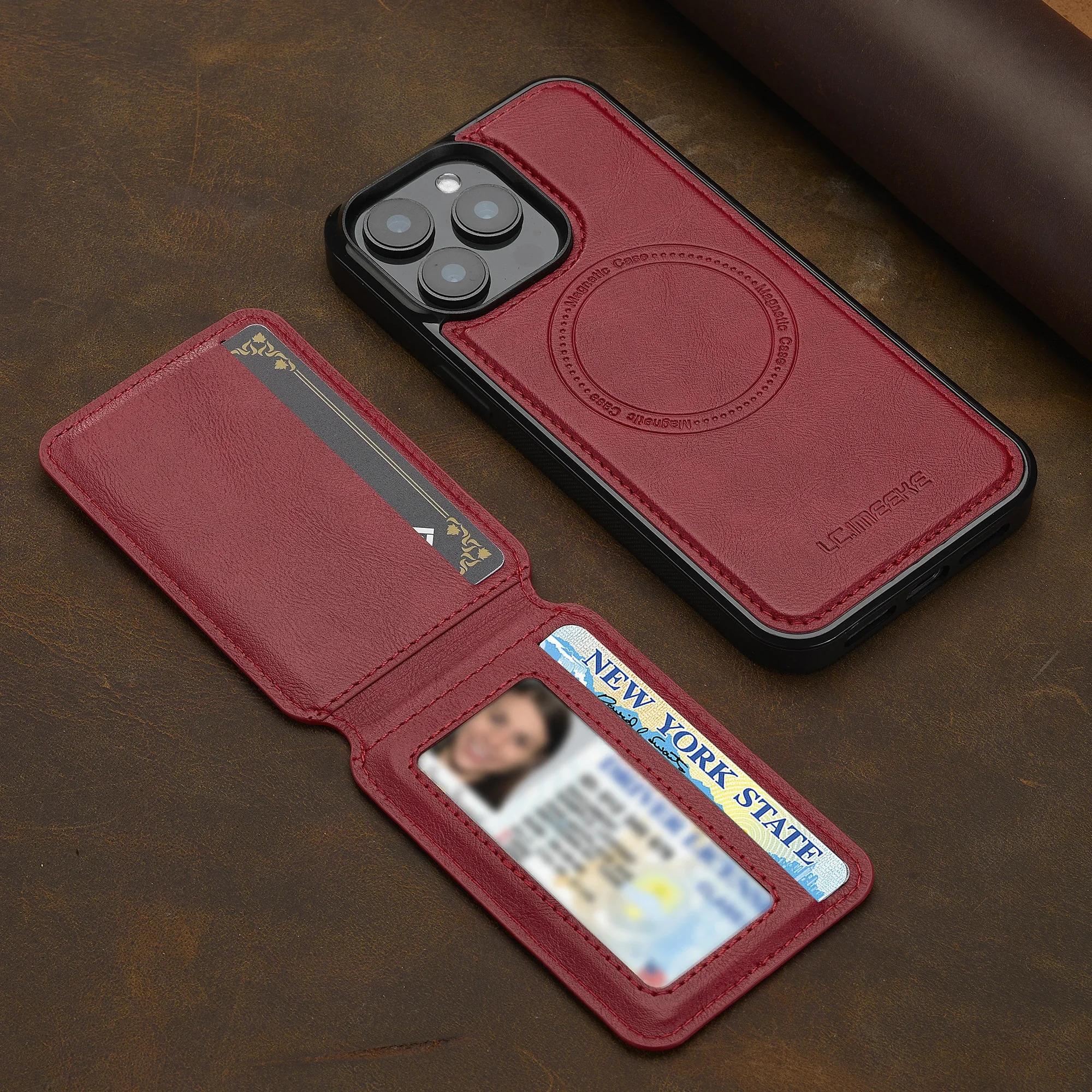 Detachable Magnetic 2 In 1 Leather Case For iPhone 16E 17 1615 14 13 12 11 Pro  Card Pocket Phone Cover