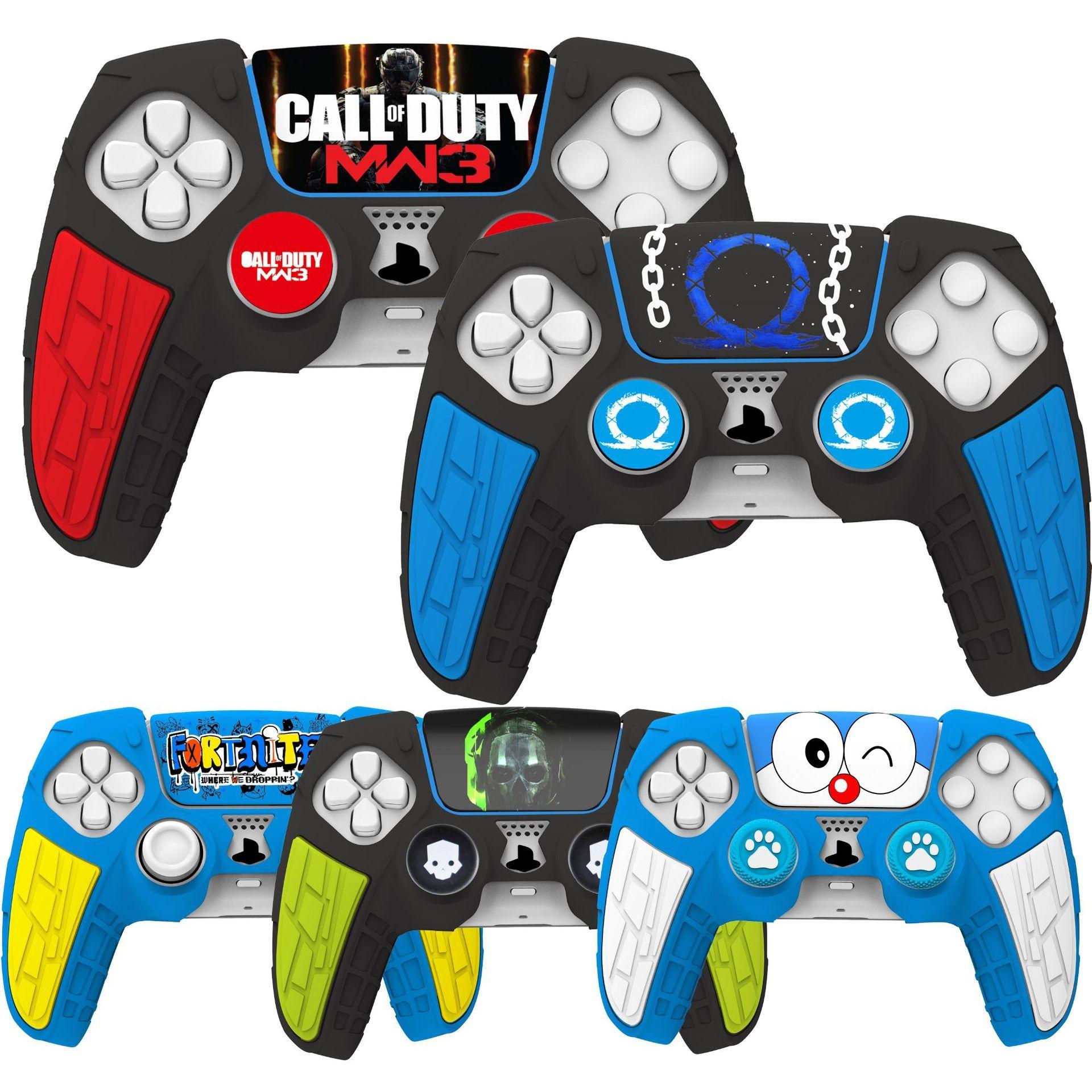 Ps5 Game Controller Silicone Protective Case Ps5 Pro Patterned Silicone Handle Cover Ps5 Gaming Accessories Shell Protection