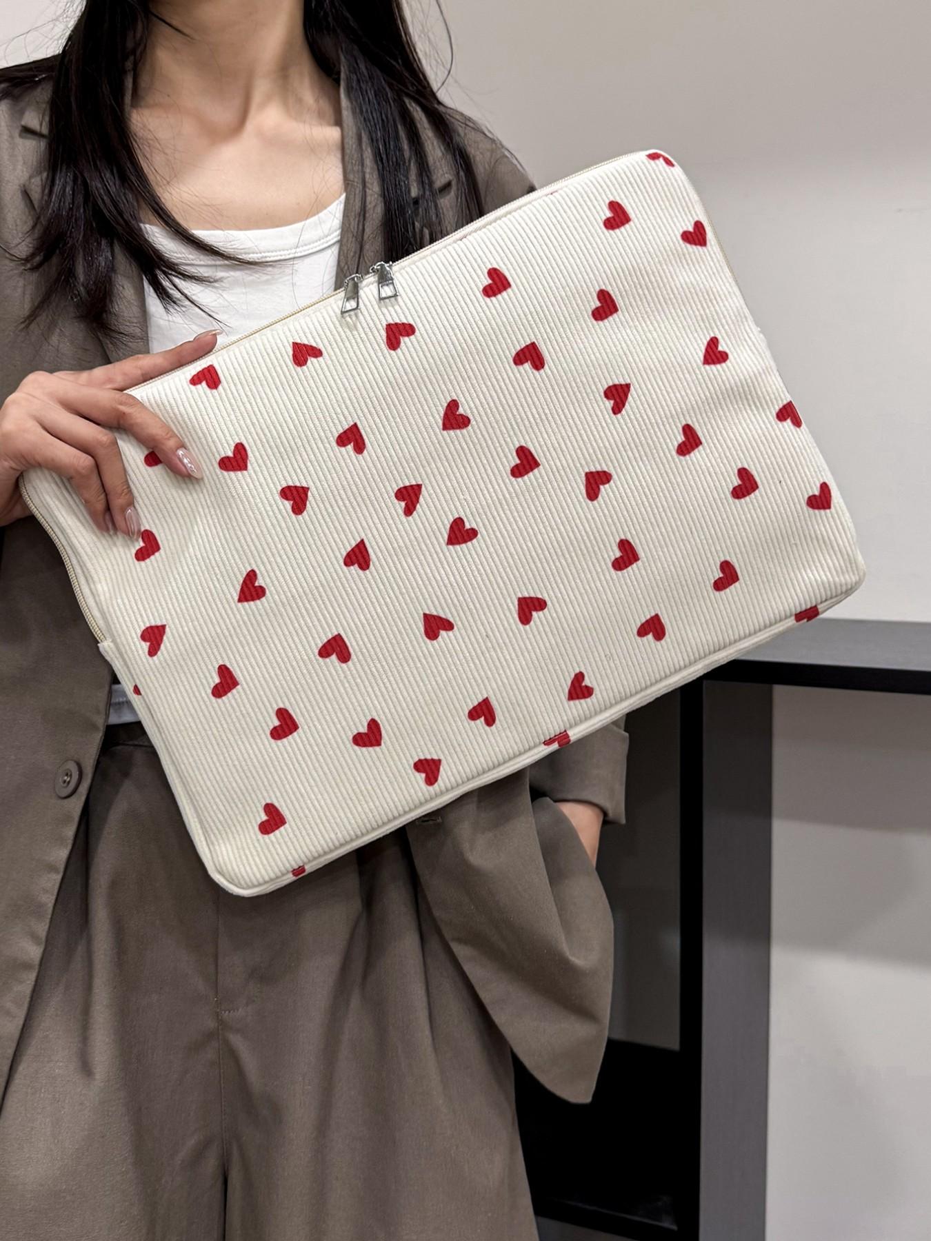 Heart Laptop Backpack, Casual Stars Pattern, Multi-Size Computer Protection Case, Ideal for Teachers and Students, School Supplies