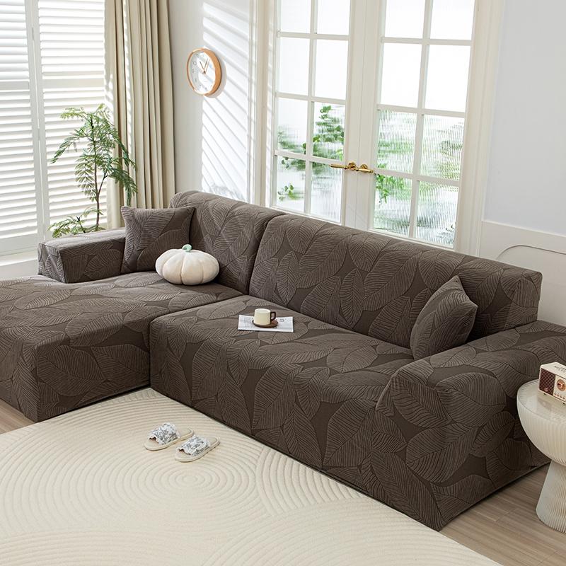 One-Stop Sofa Refresh Solution, Full-Cover Leaf Pattern Sofa Cover, Sofa Slipcover, Pet-Friendly Elastic Sofa Cover, Anti-Stain Durable, 6 Colors Available