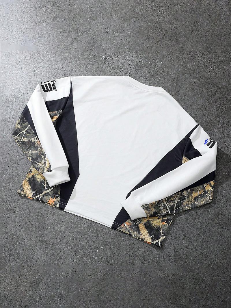 Men's Autumn Winter Comfortable Versatile Stylish Branch Ball Jersey, Athletic Shirt, Trendy Sports Wear, Casual Fashion for Men