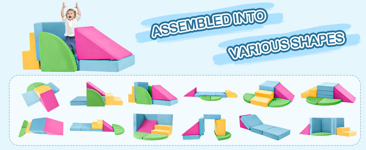 NLDD 5pcs Foam Climbing Blocks for Toddlers - Soft Play Toy Set with Safety Features for Indoor Climbing and Imaginative Thinking