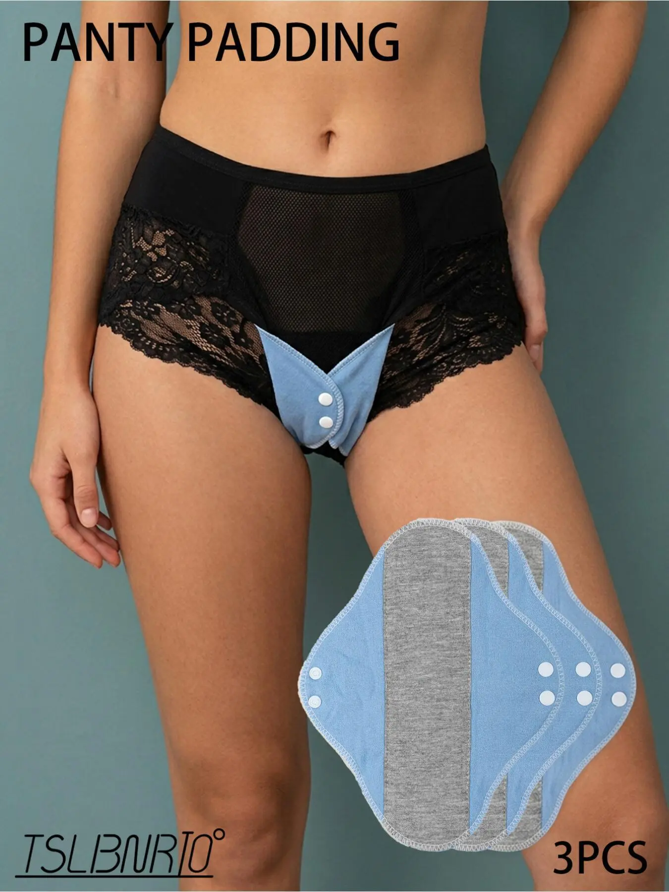 3PCS Blue Panty Padding, unified outer contour specification, fine trimming on all borders, underwear auxiliary inserts, fit for indoor daily schedules, household free time and general domestic dressing collocation