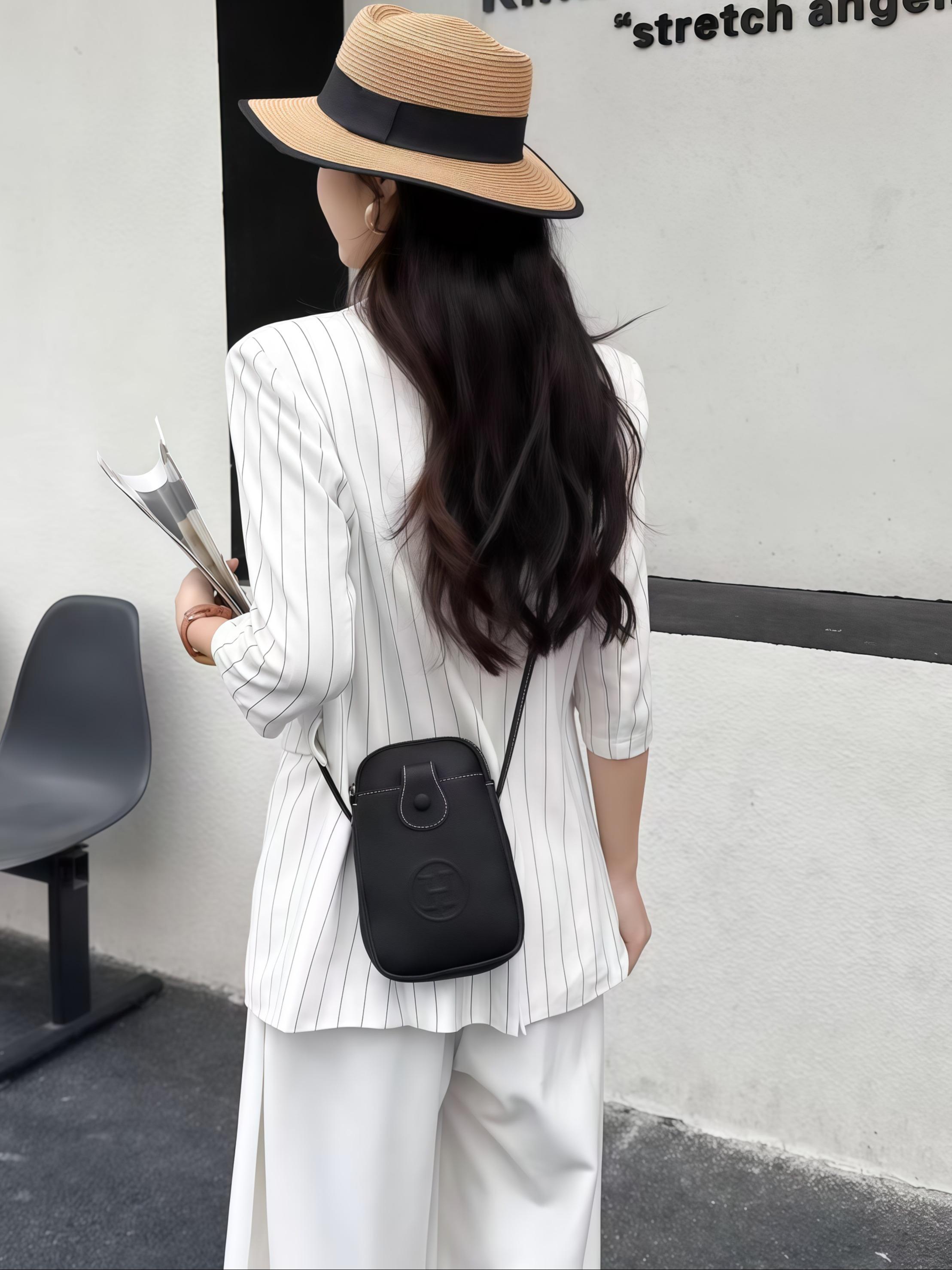 Fashionable Minimalist Letter Mini Crossbody Bag, Women's Versatile Phone Bag, Compact Portable Shoulder Bag, Multiple Colors Available