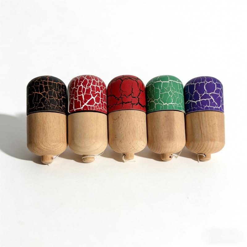 New Capsule-shaped Crack Pattern Kendama Skill Ball Trainer | Advanced Reaction & Coordination Tool, Perfect for Outdoor and Indoor Use, Ideal Gift for Beginners and Professional Players