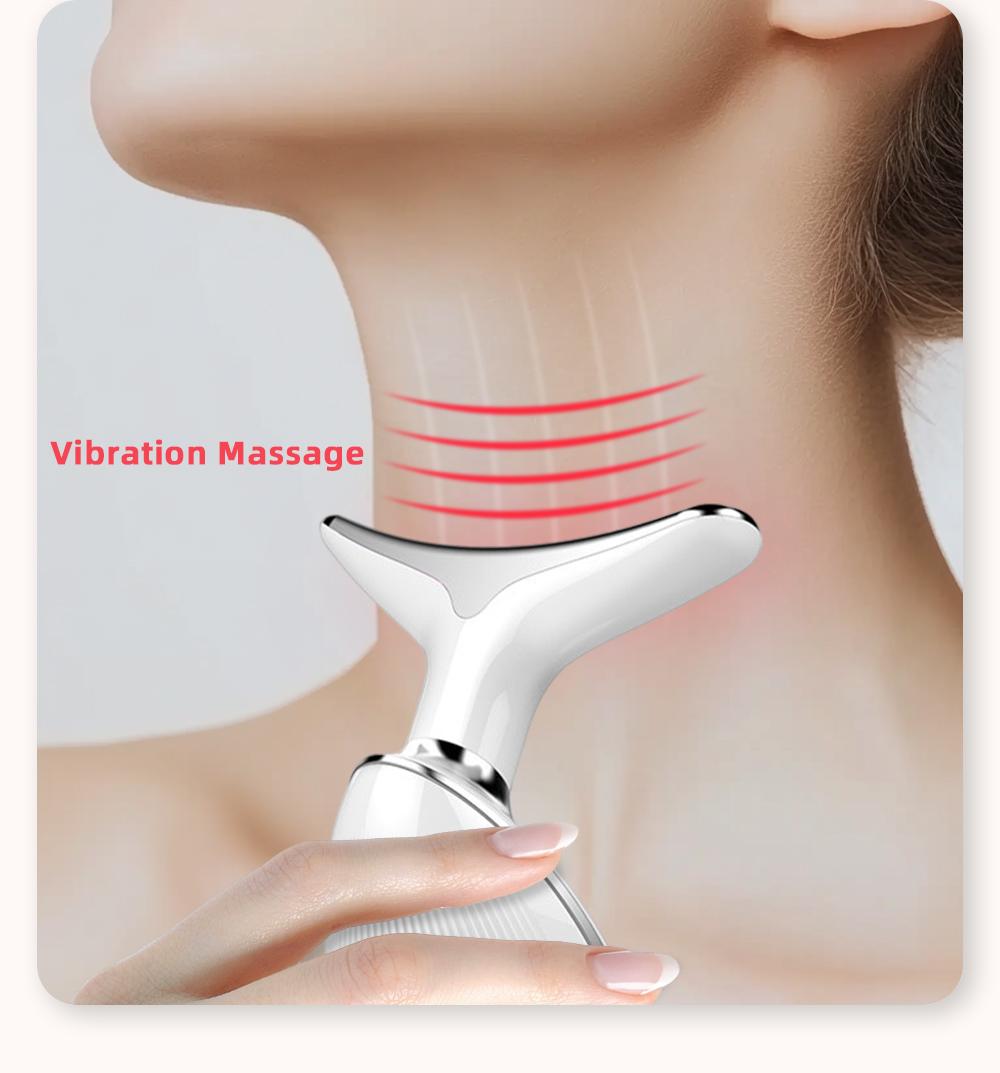 LixZyvo 7-Color LED Beauty Device with Advanced Beauty Technology & Soothing Thermal Care, Dolphin-Inspired Face & Neck Massager, Vibration Massage, Smart Skin-Touch Sensor