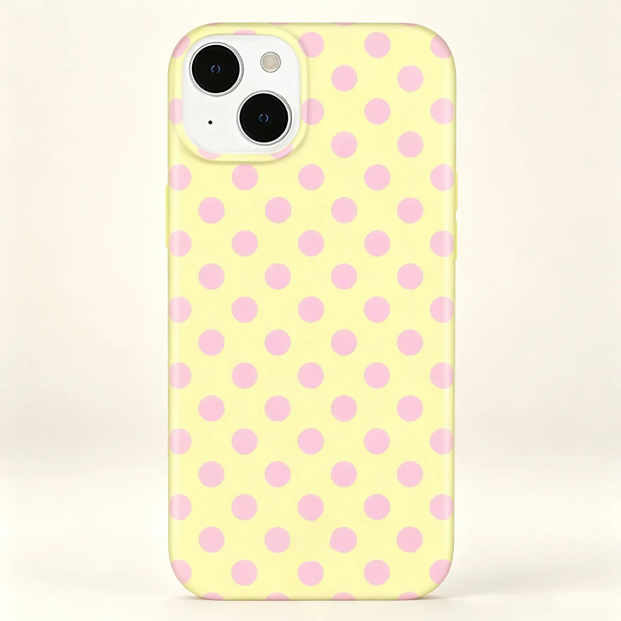 Buttercream Polka Dot iPhone Case,Pastel Yellow Pink Polka Dot Magnetic Phone Case,Slim Soft Edge Anti‑Scratch Protective Shell,Mag‑Safe Compatible Shockproof Anti‑Drop Protective Cover For iPhone 17 16 15 14 13 12 11 Pro Max