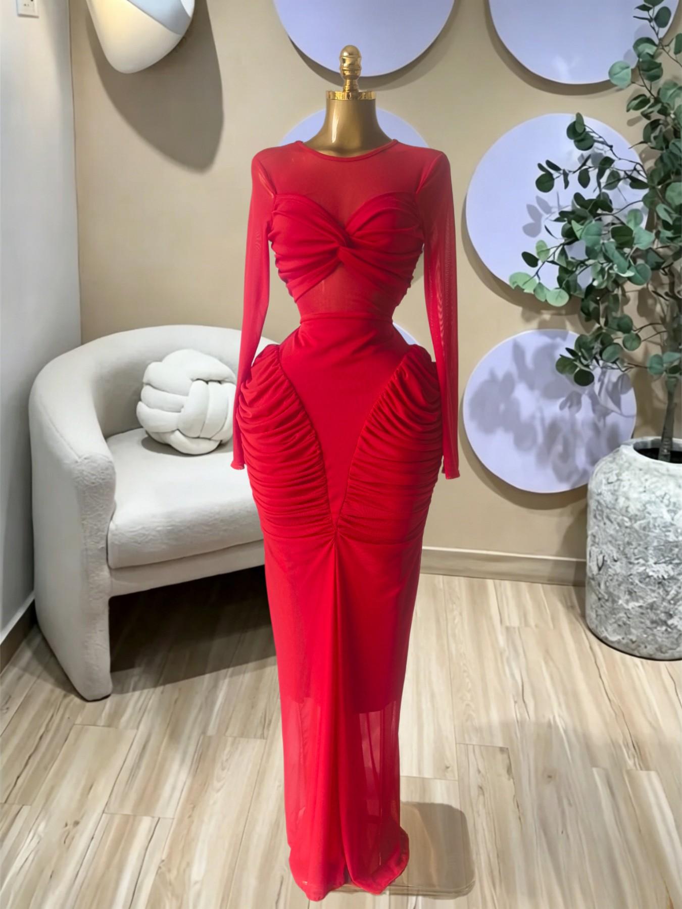 PULKRITU Elegant Aesthetic Women's Long Sleeve Patchwork Pleated Tiered Tie Smoked Formal Prom Dress, Vacation Fashion Party Outfit Birthday Gown, Lady Casual Skirt,Female Brunch Dresses,Graduation Dresses, Evening Wear Gown