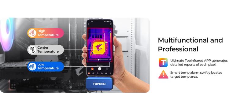 TOPDON TC001 Plus Thermal Camera for Android, 256 x 192 IR High Resolution with Visual Camera, 25Hz Refresh Rate, Dual-Lens Thermal Imaging Camera
