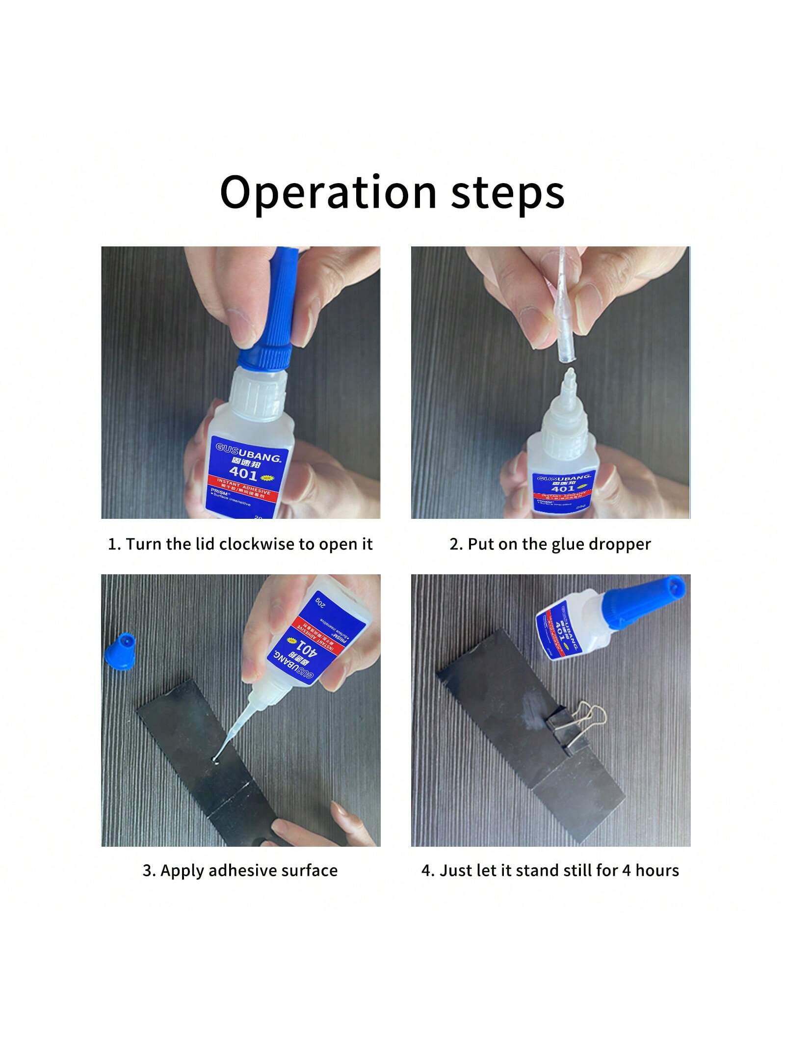 Strong Instant Glue 401, 403 Metal Plastic Ceramic Rubber Wood Acrylic Pool Accessories Jewelry Shoe Repair, Fast Dry Adhesive