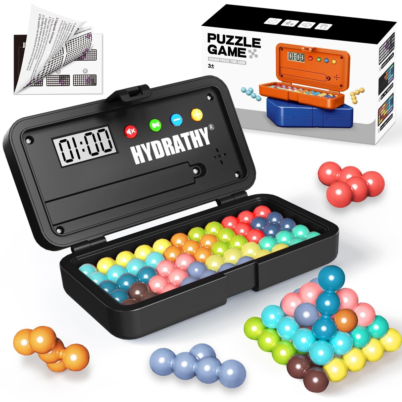 Stem Intelligence Challenge Puzzle 500 Pieces with Timer, Portable Logic Training Toy for Kids Teens Adults, Montessori Puzzles Gift, Travel Brain Game Requires 2xaa Batteries