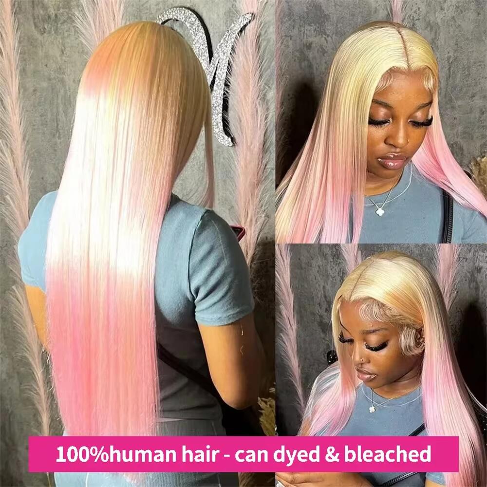 Tahikie 30 Inch 613 Blonde Human Hair Lace Front Wig 13x6 HD Transparent Swiss Lace Pre-Plucked Natural Hairline Straight 200% Density Medium Size