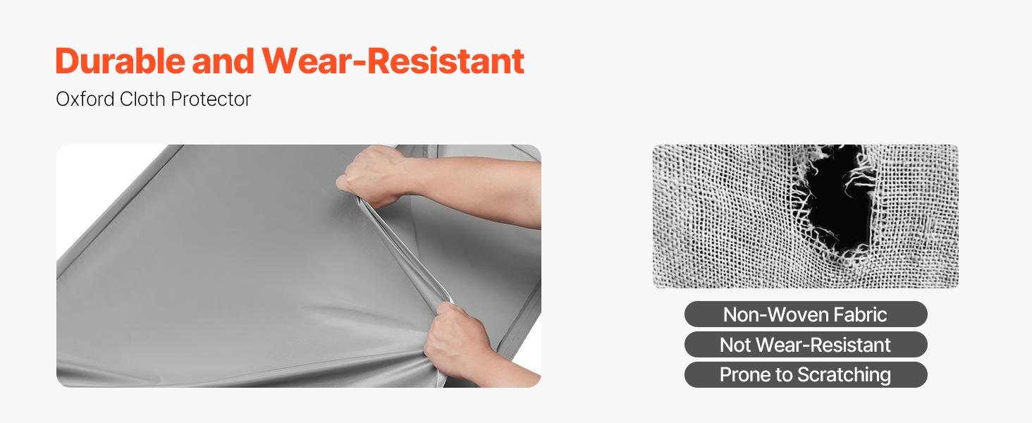 VEVOR Queen Size Bunkie Board, 1.5 in Bed Board Slats with 200D Oxford Cloth, Wooden Mattress Support for Queen Size Bed, Easy Assembly Support under Mattress, 4 Piece, Gray