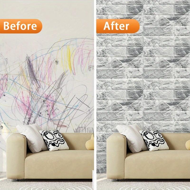 32pcs Self-Adhesive Xpe Retro Wall Stickers, Foam Brick Wallpaper for Bedroom, Waterproof Home Decor, 3mm Thick, Multiple Colors Available