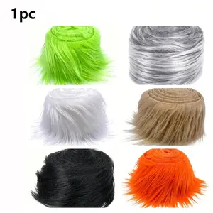 Plush Artificial Fur Strips, Pre-Cut Fluffy Craft Fur, Ideal for Dwarf Beards, Costume Making, DIY Skirt Edging, Fake Fur Trim Material