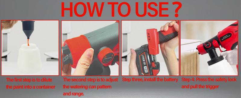 Cordless Paint Sprayer for Milwaukee M18 18V Battery,Airless Electric HVLP Spray Paint Gun Tools for House Painting/Home Interior and Exterior/Wood/Walls/Furniture/Fence/Door(No Battery) Portable Garden