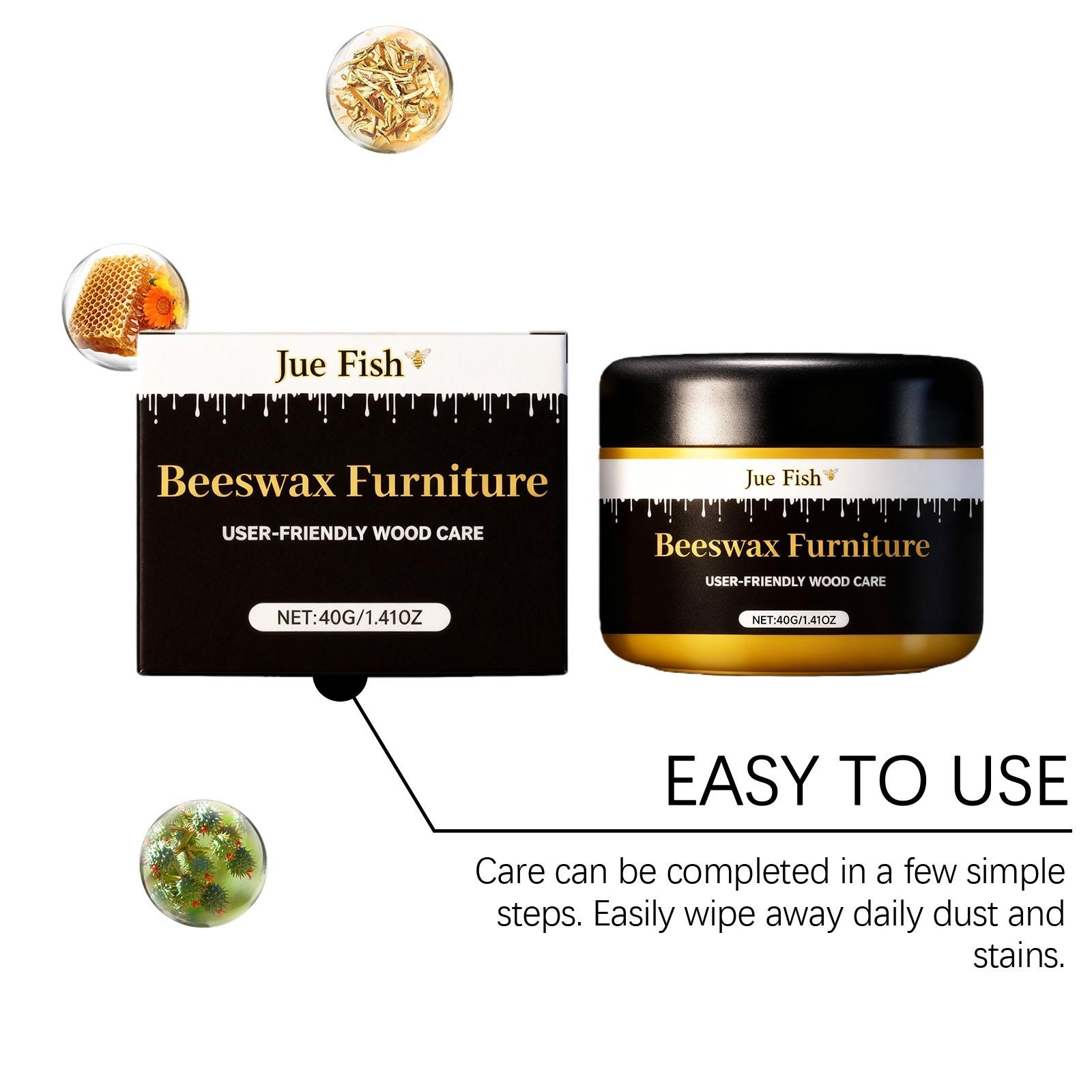 2-Pack Beeswax Furniture Care Polish (40g*2), Wood Furniture Renovation, Cleaning Polishing Gloss, Removes Wax Buildup and Stubborn Stains,Maintenance And Care Agent