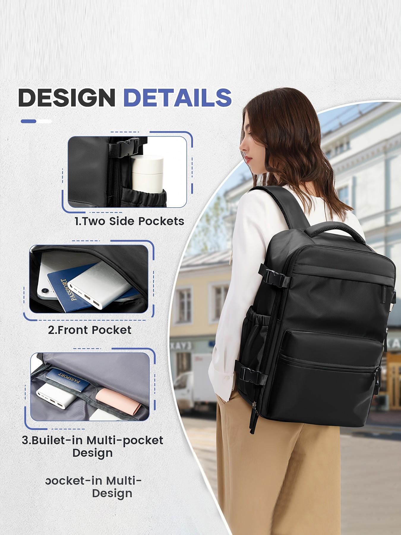 Commuting Vacuum Compressed Travel Work Backpack, Vacuum Compression Backpacks, Ryanair Boarding Ready, Large Capacity, Business Laptop, Women's Backpack with Air Pump