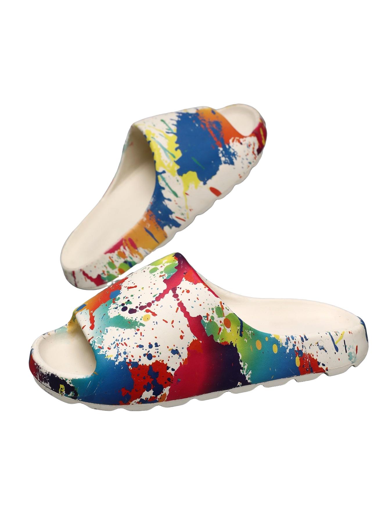 Unisex Cartoon Design Slippers, Soft Sole Comfortable Non-Slip Shoes, Summer Outdoor Wear, Couples' Versatile Trendy Footwear