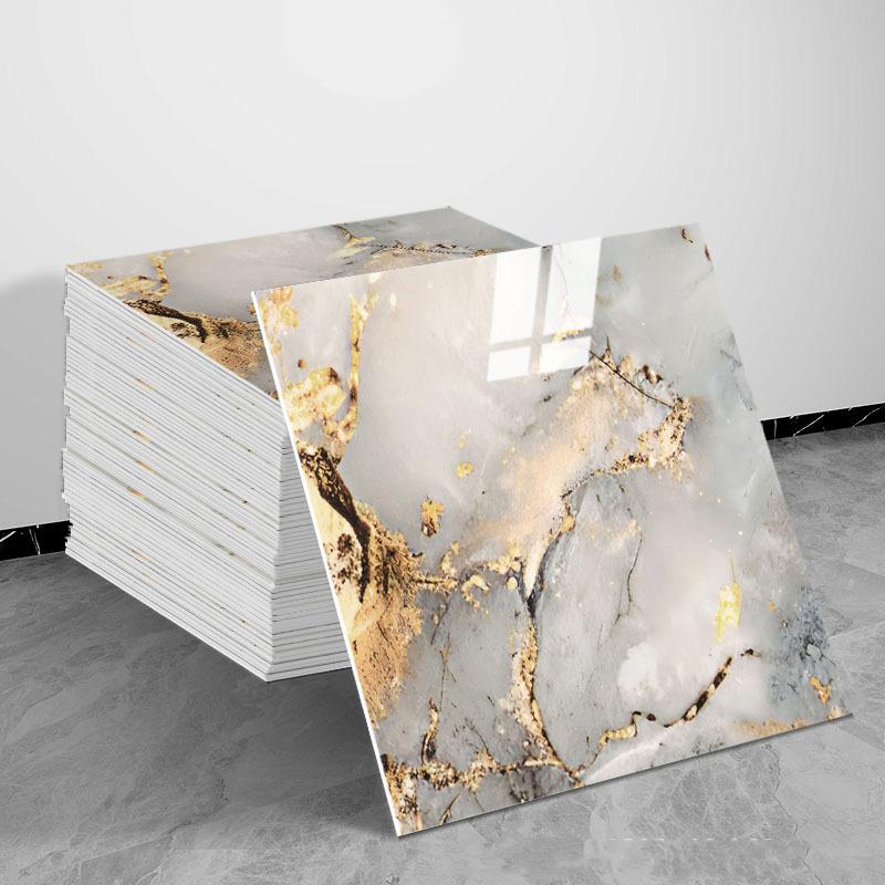 Self-Adhesive Waterproof Faux Marble Finish Marble Wall Stickers, Faux Tile Wallpaper for Renters, DIY Home Decor, Moisture Resistant, Easy Installation