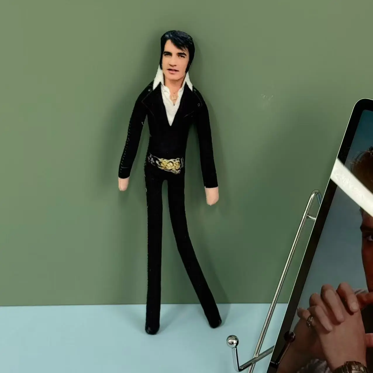 Elvis Presley Plush Doll, Rock Star Legend Figure, Vintage Singer Collectible Soft Toy, Music Fan Gift