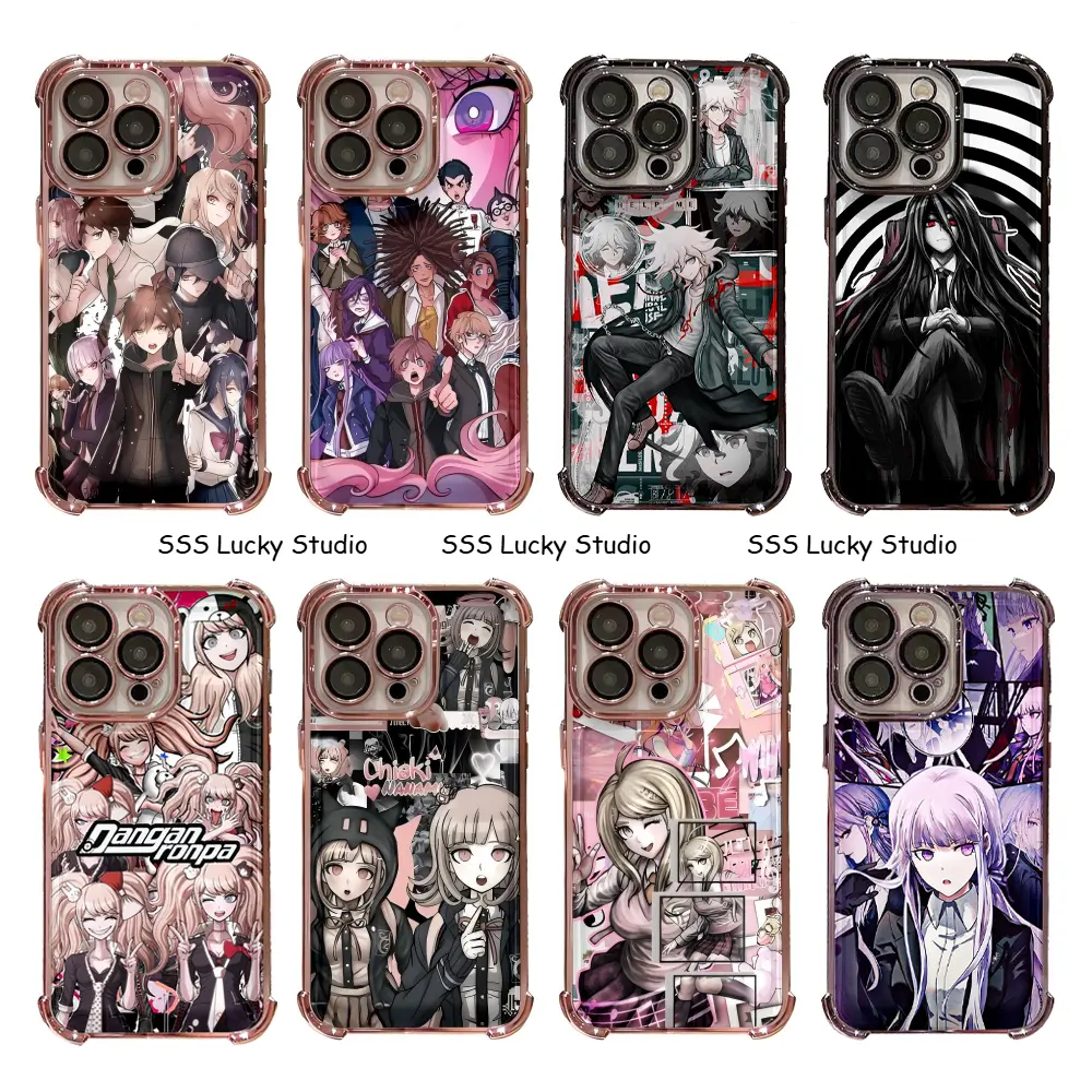 Hot Anime Game Danganronpa Phone Cases For iPhone 17 ProMax/Pro/Air 16 Plus 15 14 13 12,Pink Black Purple Transparent Shockproof Protection Cover Accessories,Ideal Birthday Holiday Gift