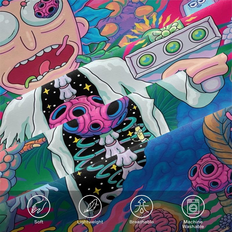 Rick And Morty Pattern Printed Soft And Durable Duvet Cover Set, Including 1 Duvet Cover And 1 Or 2 Pillowcases, Bedding Set Without a Core And Pillow, Suitable For Family Bedrooms And Dormitories, a Very Innovative Gift