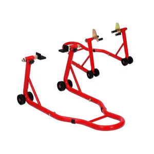 Motorcycle Stands Front and Rear, 900 LBS Heavy Duty Motorcycle Lift Combo with Adjustable Swingarm Spool, Universal Paddock Stand for Dirt Bike Sport Bike Maintenance Repair