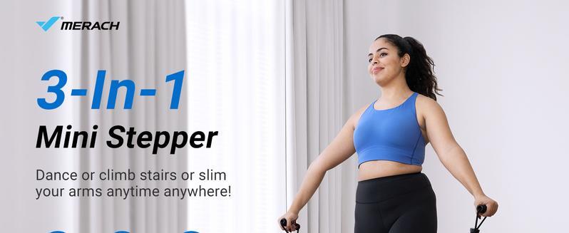 MERACH Steppers for Exercise, Space-saving Stair Stepper with Resistance Bands, Mini Stepper for Home And Office Use with 330 LBS Loading Capacity, Hydraulic Fitness Stepper with LCD Monitor,  TikTokShopBlackFriday