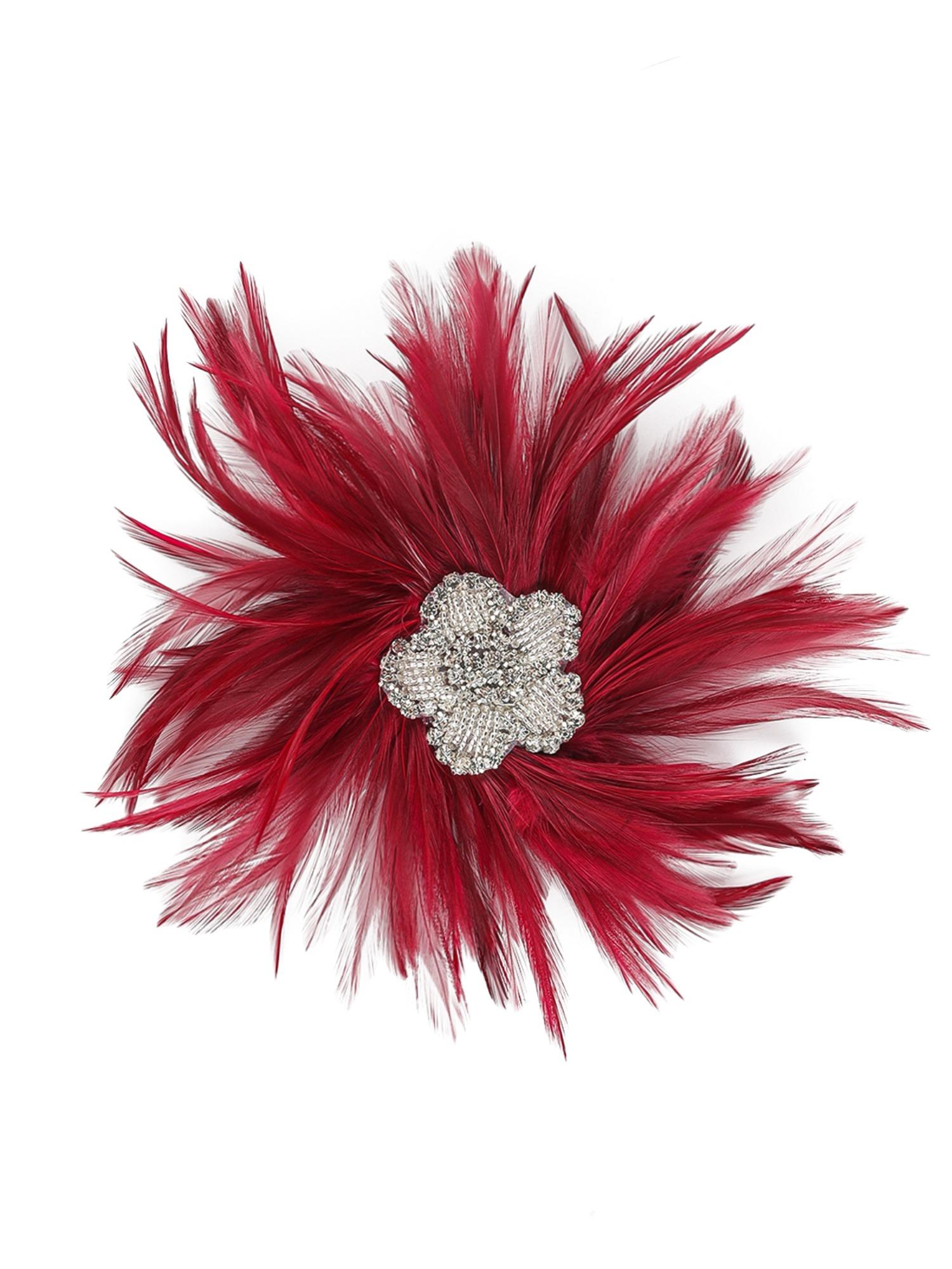 Sparkling Rhinestones Flower Feathered Hair Clip Hair Ornament for Festival Derby Event Gathering Cocktails Party Brooch Fash