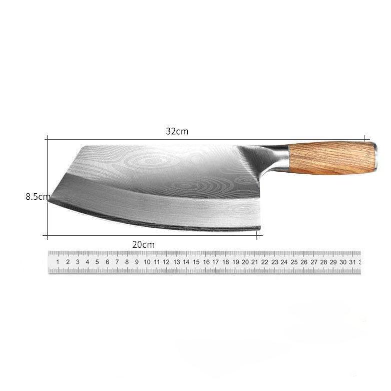 8inch Cleaver Knife , Razor sharp HC German Stainless Steel blade， lasered damascus pattern, pearwood Handle Knives