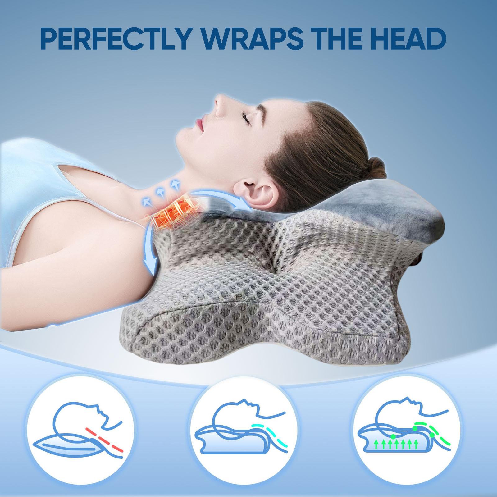 Premium breathable neck pillow for side and back sleepers, supportive memory foam bed pillow for ultimate comfort. Sleep aid, sleep pillow, Christmas gift, holiday gift