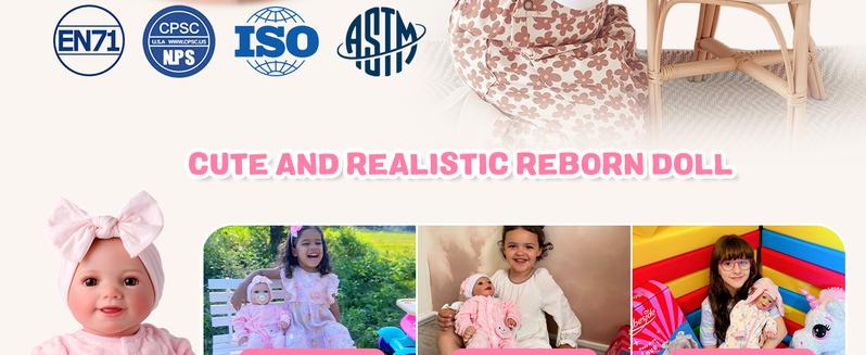 BABESIDE Reborn Baby Dolls - 17/20 Inch Cute Soft Vinyl Realistic Baby Doll Girl Poseable Smiling Real Life Rebornbabydoll with Complete Accessories for 3+ Years Old Gifts