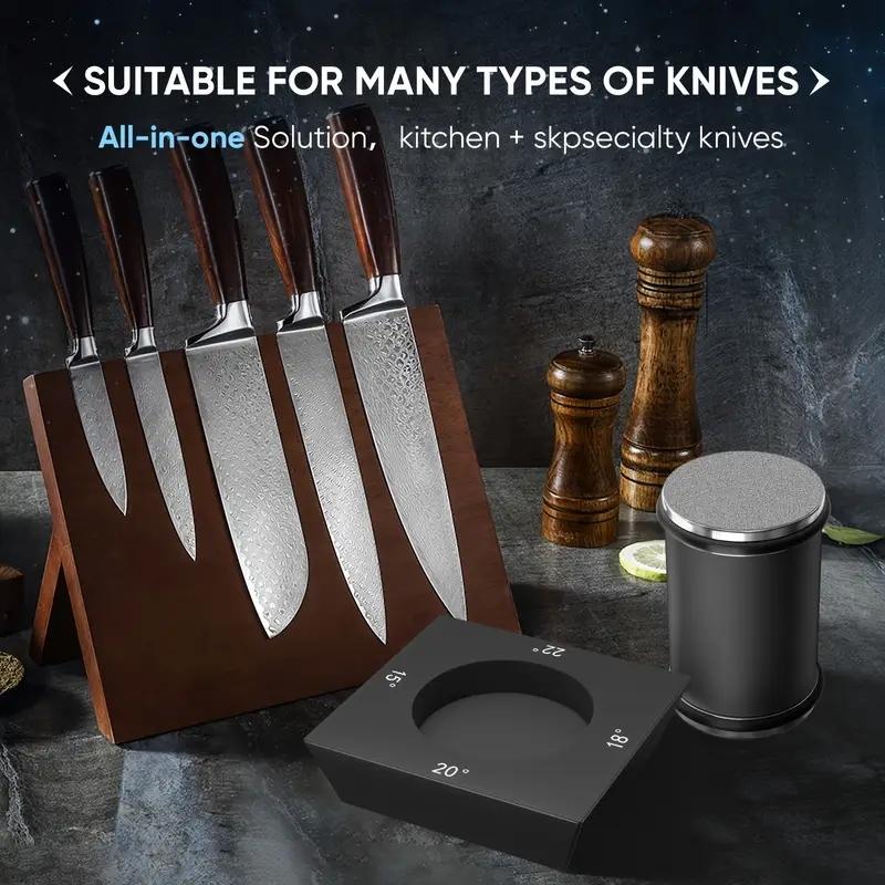 1-Piece Knife Sharpening Tool Set — Rolling Knife Sharpening Kit with Diamond and Ceramic Sharpeners — Suitable for Steel of Any Hardness — Features 12°, 15°, 20°, and 22° Magnetic Angles — An Ideal Gift for Loved Ones and Friends