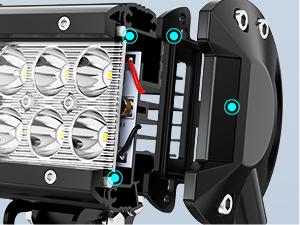 Nilight 22Inch 120W Spot Flood Combo Led Light Bar 2PCS 4Inch 18W Spot LED Pods Fog Lights with 16AWG Wiring Harness Kit-2 Leads light bar harness kit-2 light pod fog boat   dealsforyoudays