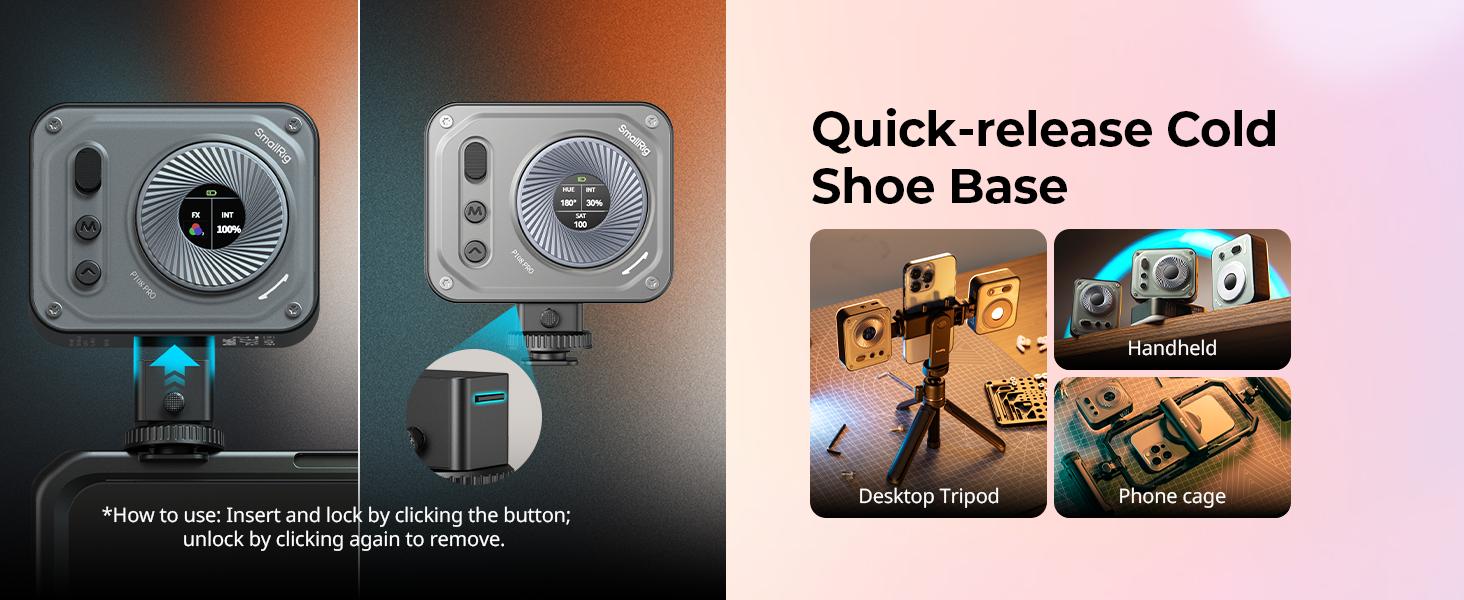 SmallRig Vibe P108 Pro RGB Video Light, Portable Led Camera Light for Photography, Cold Shoe Light, CRI95+, 2500-6500K, 12 Effects, Fill Light Accessories for Content Creator, Streaming 4661 Lighting Smartphone