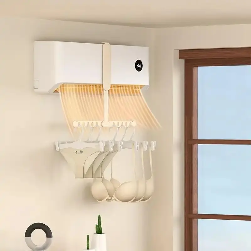 1/4 Pack Foldable Air Conditioner Mount Clothes Hanger, No Drill Installation Portable Anti-Slip Non-Mark Clothes Drying Rack, Sturdy Indoor Household Laundry Hanging Holder-MM1