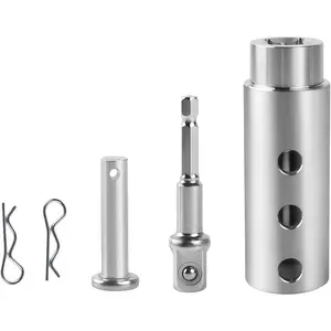 Trailer Jack Drill Adapter, 1 Inch Drive Shaft Compatible, Turbo ,ez Crank Jack Adapter Tool & 1/2 Inch Socket Bit, Heavy Duty for RV, Construction, Dump Trailers (DIY, Campers)