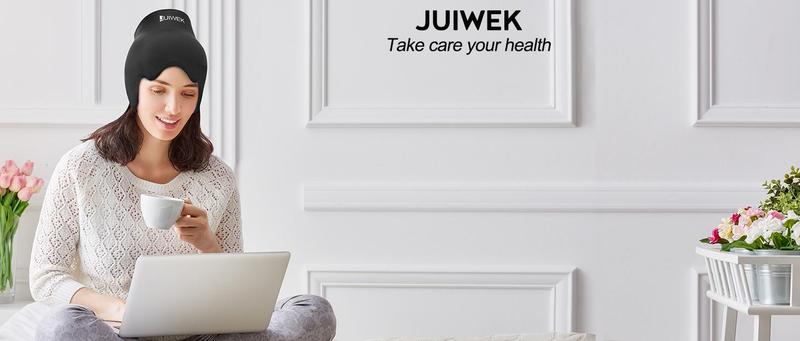 JUIWEK Cold Migraine Cap - 360° Full Coverage Headband Sleep Mask for Migraines Puffy Eyes Tension Sinusitis and Stress Relief Stretchable Design 20% More Coverage Area Comfortable and Instant Relief